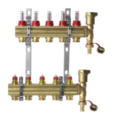 Стальной коллектор на 5 выхода Uponor Vario S  ST FM 5x3/4 Euro